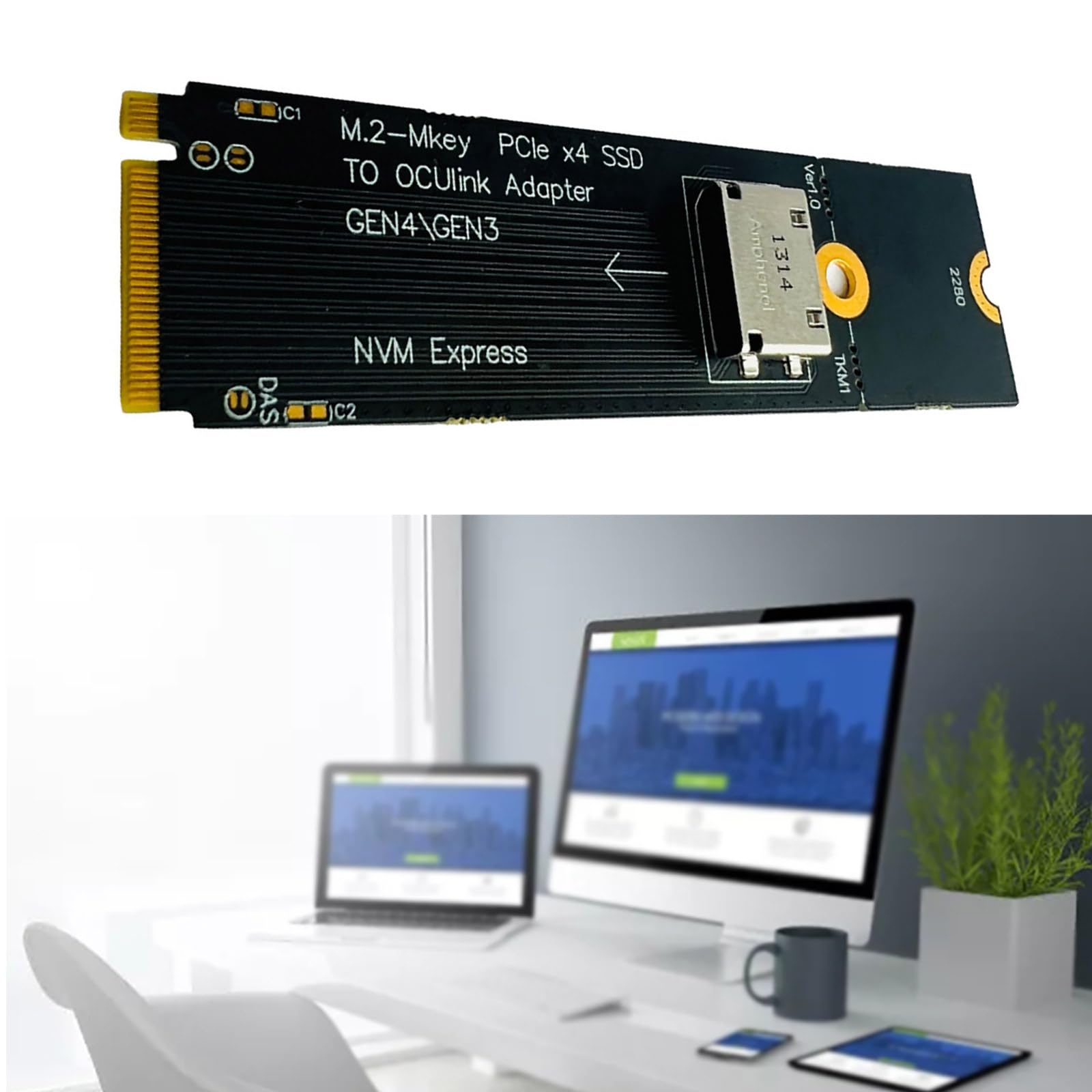Amazon.co.jp: NVME から U.2 Oculink SFF-8612 アダプタ PCIE